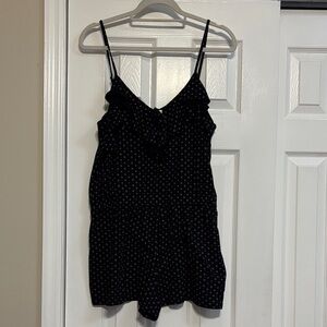 Aeropostale Black and Cream Floral Dot Romper